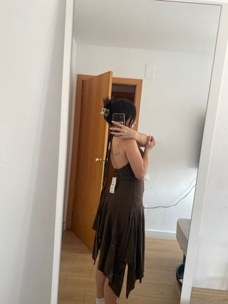 Vestido halter asimétrico Zara Talla S