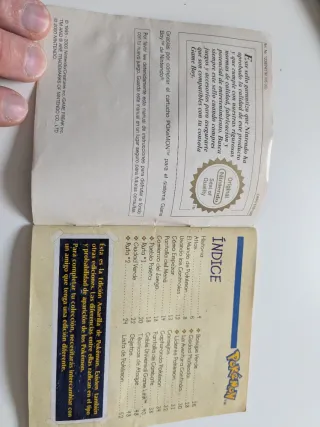Manual Pokémon Amarillo Game Boy Nintendo