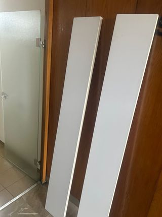 2 Baldas de madera blancas 200 cm x 28 cm x 3,5cm