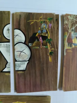 50 Recordatorio Comunión efecto madera