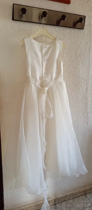 VESTIDO DE COMUNIÓN BLANCO CON FLORES