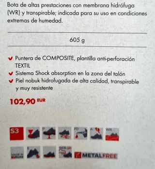 Zapatos Modyf Wurth Talla 44 Marrón/Negro.