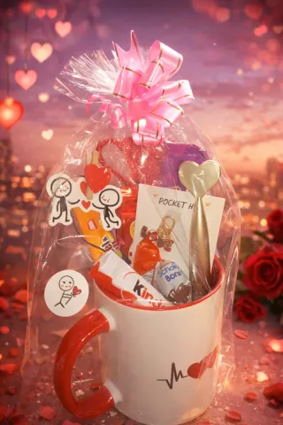 Taza de cerámica con diseño de corazón