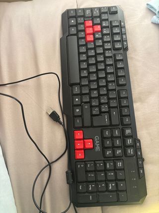 Teclado Gaming USB Negro y Rojo