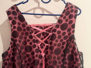 Vestido largo lunares rosa y negro