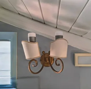 Applique 2 luci in ferro artigianale