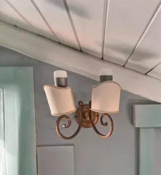 Applique 2 luci in ferro artigianale