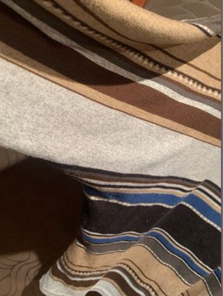 Cárdigan con jersey sin mangas y jersey a rayas