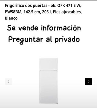 Frigorífico 2 puertas OFK 471 E W Blanco