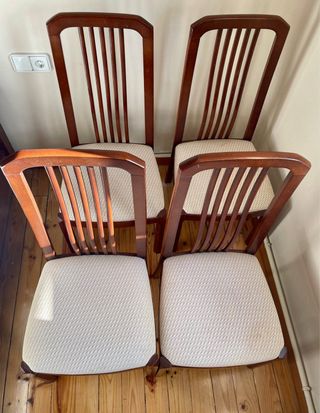 4 sillas comedor madera asiento tapizado perfectas