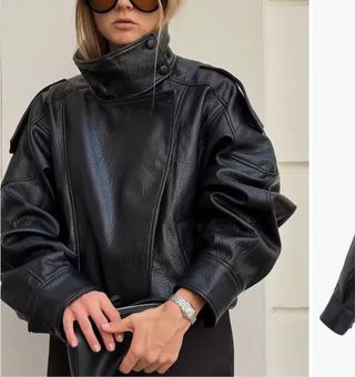 Chaqueta cuero ZARA oversize