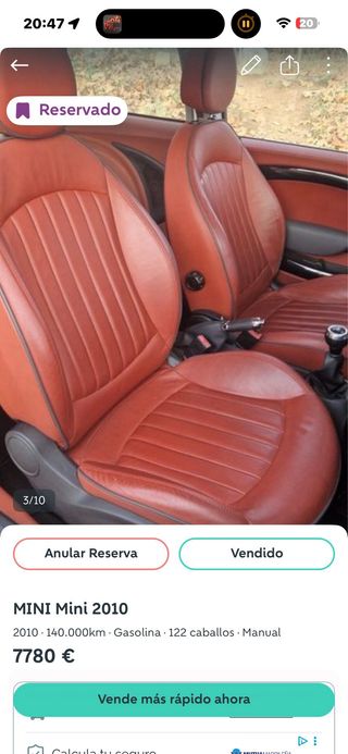 MINI COOPER 1.6  2010 NACIONAL