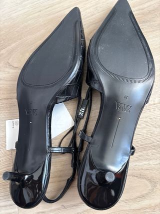 Zapatos de salón Zara tacón negro talla 39