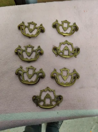 Tiradores latón antiguo (6 unidades)