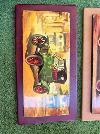 Set de 3 Cuadros Coches Antiguos