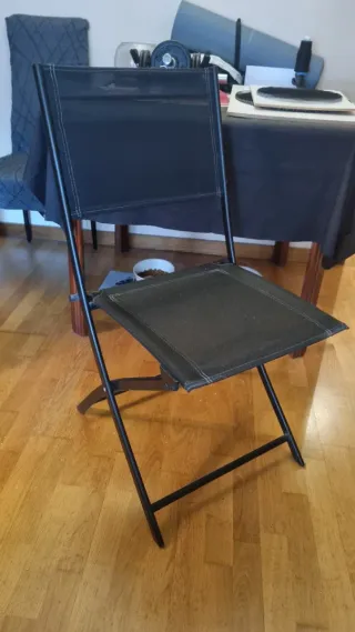 Silla de jardín plegable negra