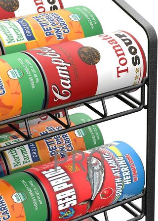 Estante Organizador Latas Cocina Metal Negro