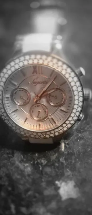 Reloj Lanscotte Multifunción Mujer Oro Blanco