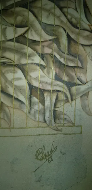 Cuadro Grande Beige y Dorado