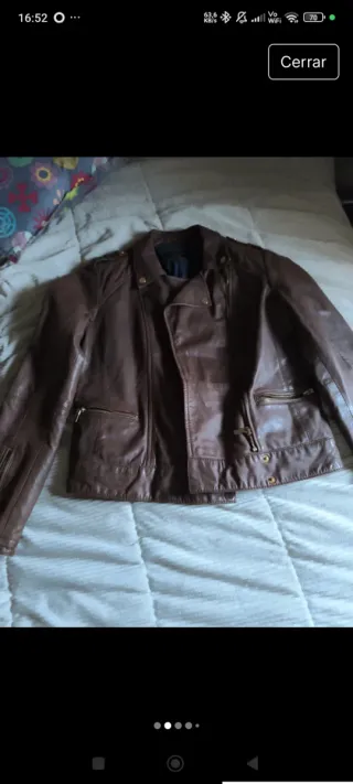 Cazadora Biker Stradivarius Marrón Piel