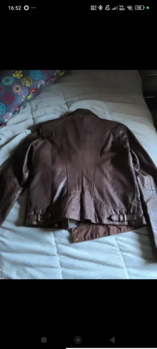 Cazadora Biker Stradivarius Marrón Piel