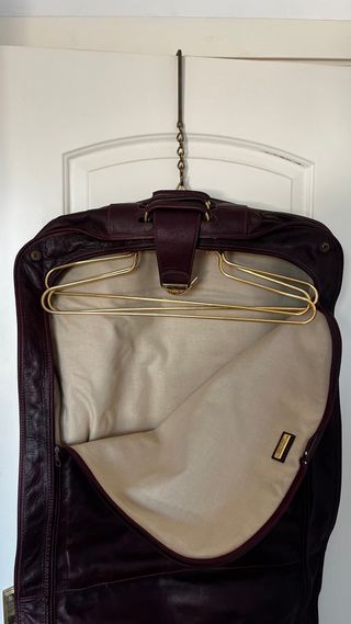 Bolsa Porta Trajes Vintage Cuero Borgoña