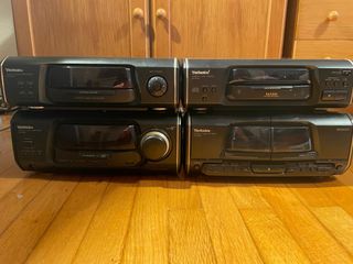 Equipo de sonido Technics negro con dos altavoces