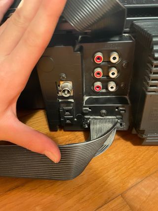 Equipo de sonido Technics negro con dos altavoces