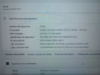 Portátil Toshiba Dynabook i5 Negro/Dorado