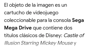 Videojuego Mickey Mouse SEGA Mega Drive