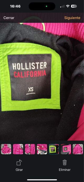 Chaqueta Hollister rosa con capucha mujer/niña