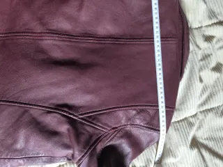 Cazadora Biker Piel Burdeos Talla L
