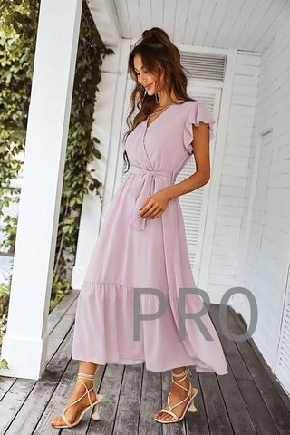 Vestido Bohemio de Verano con Cuello en V Talla M