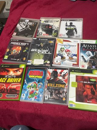 Cajas vacías de videojuegos PS3, Wii, Xbox