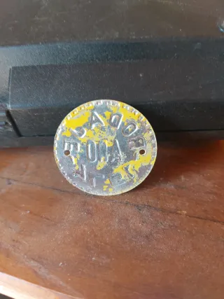 Placa Rodaje Moto Año 1974