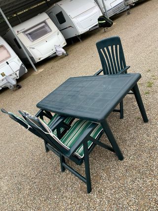 Mesa y 3 Sillas Exterior Multiposiciones