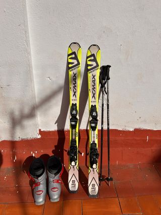 Esquís Salomon X-Max JR 120cm con Botas y Bastones