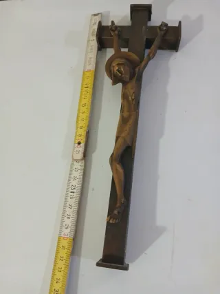 Antico Crocifisso ottone e metallo