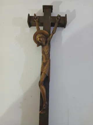 Antico Crocifisso ottone e metallo