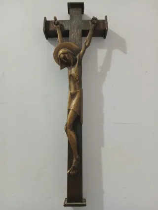 Antico Crocifisso ottone e metallo