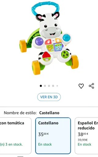 Cebra parlanchina primeros pasos, andador correpas