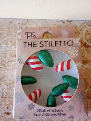 Uñas postizas navideñas (20 unidades)