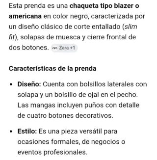 Chaqueta Blazer Caballero Talla 38 Negra