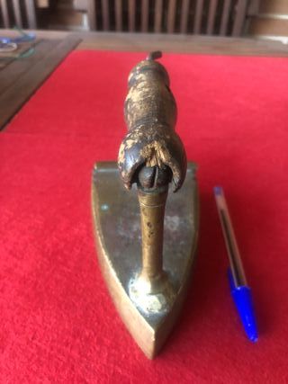 Plancha antigua bronce bicentenaria casa pudiente.