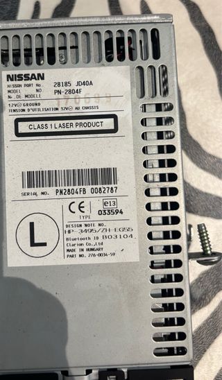 Audio sistema Nissan Qashqai 2008  Marco Bluetooth