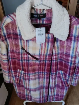 Abrigo cuadros mujer XL