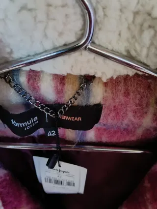 Abrigo cuadros mujer XL