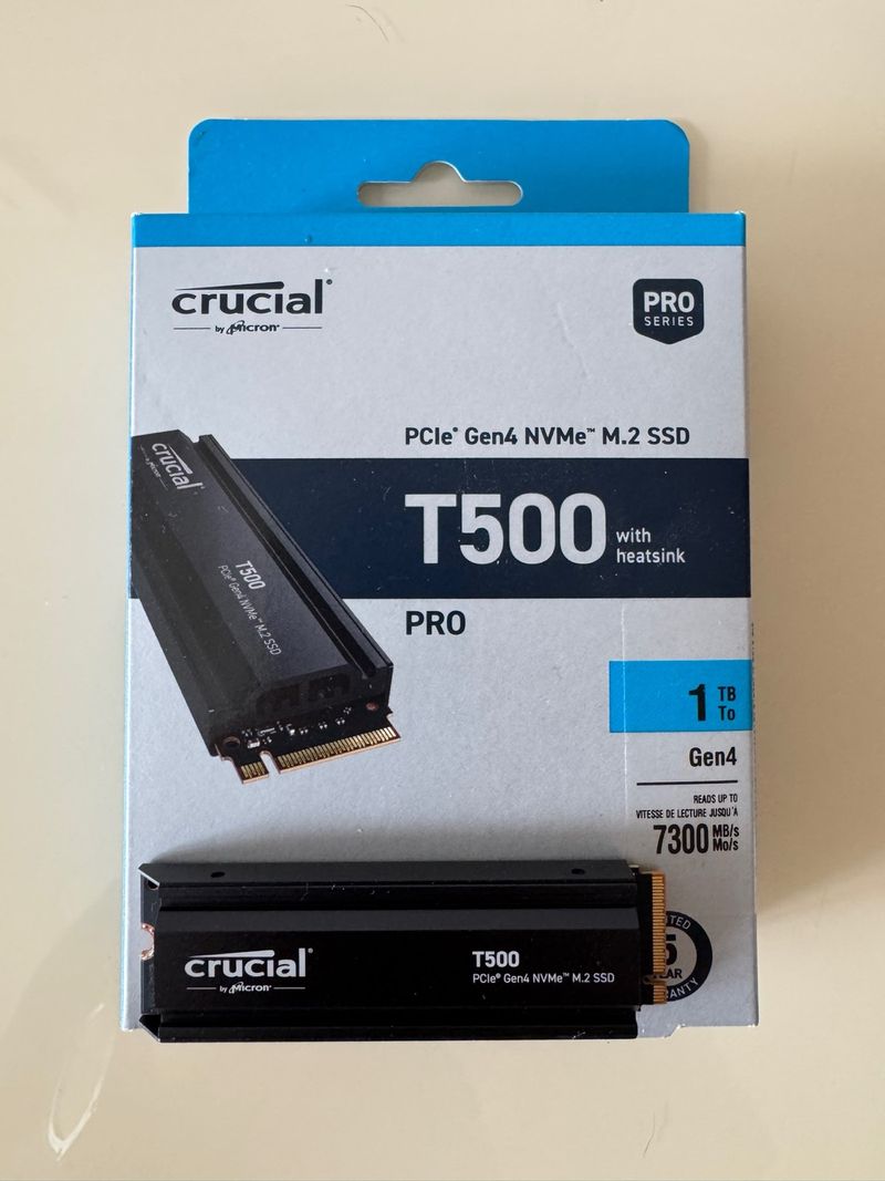 SSD Crucial T500 1TB NVMe M.2 con disipador
