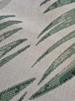 Alfombra hojas verdes y beige