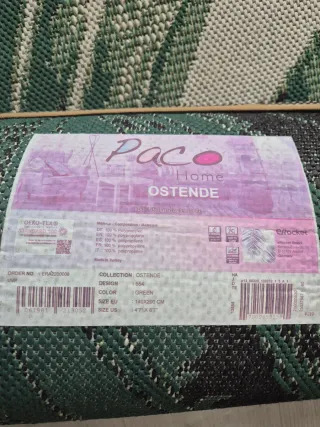 Alfombra hojas verdes y beige